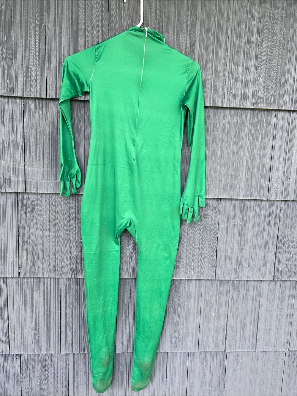 Kids Green Full-Body One-Piece Zippered Suit